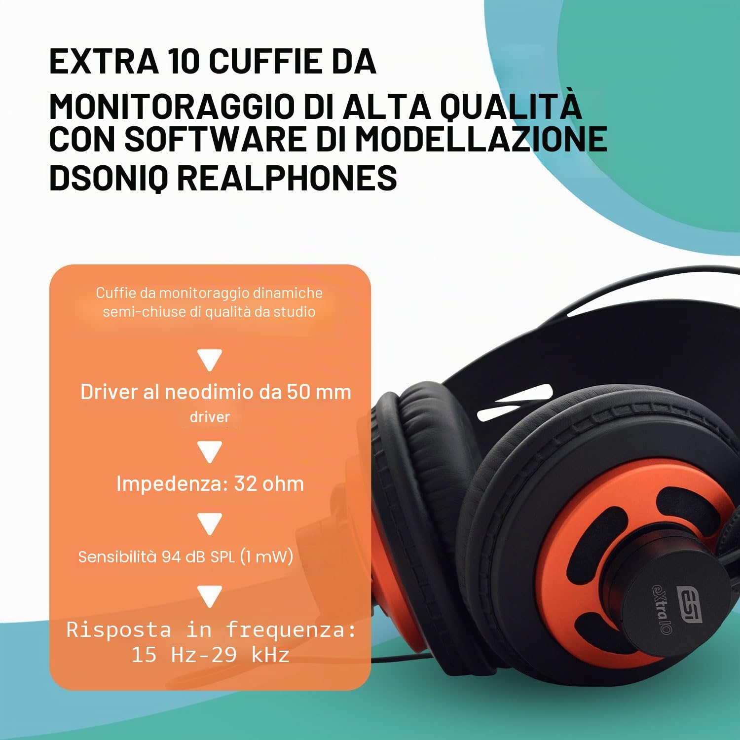ESI eXtra 10 | Cuffie per Monitoring ad Alta Qualità con Software dSONIQ Realphones Modeling
