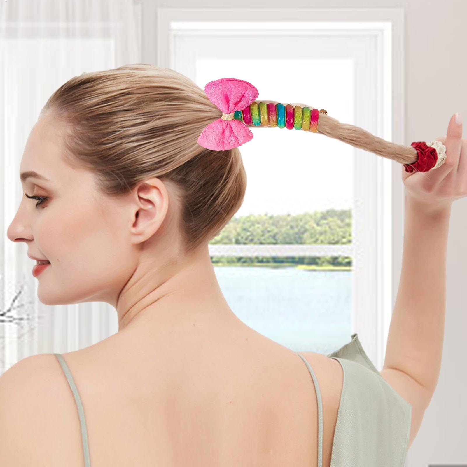 Coleteros con cable telefónico, espirales para el cabello de mujer | paquete de 4 espirales de alambre para el cabello, coleteros trenzados con , coleteros trenzados para cabello y fi