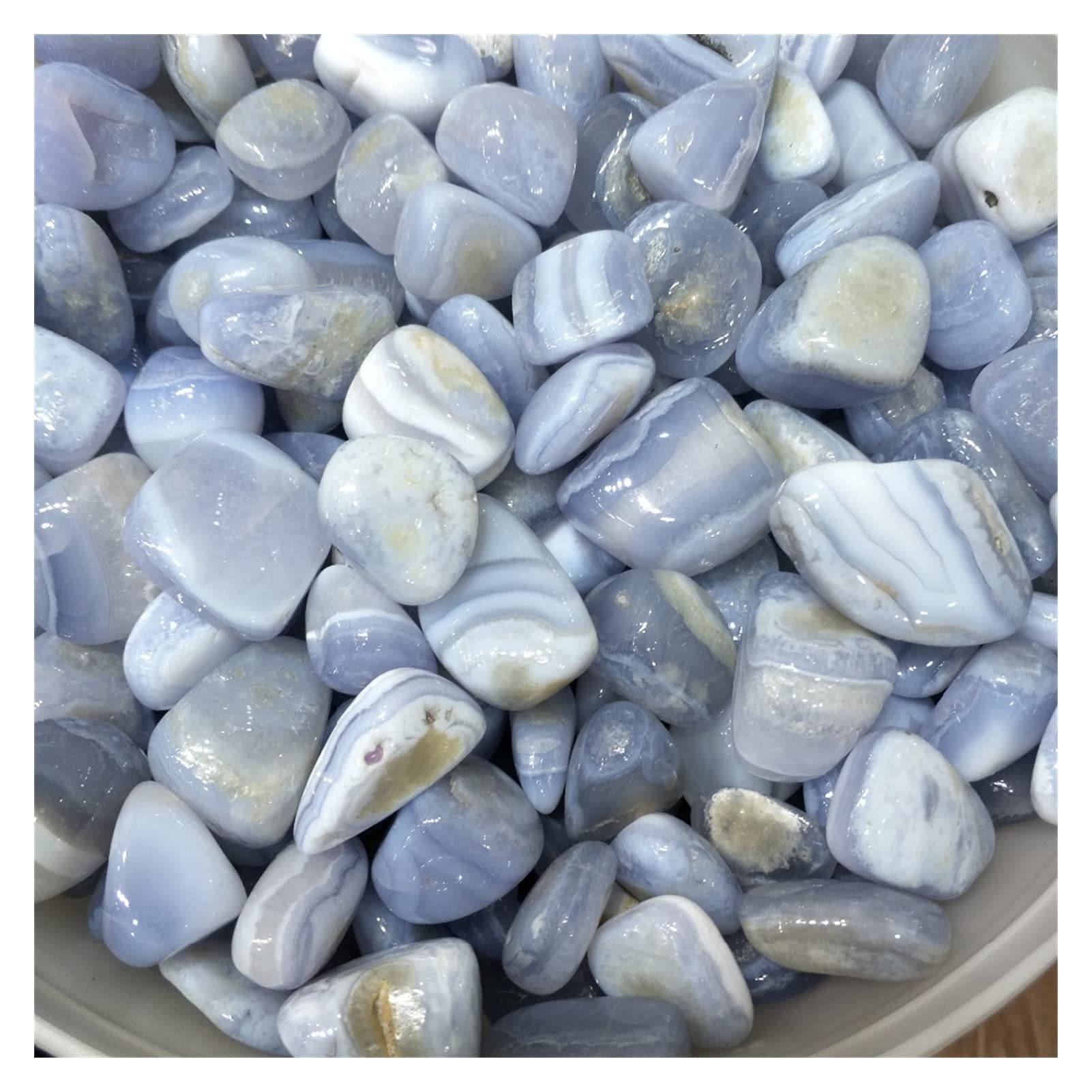 Piedra de Cristal Natural 500 g de ágata Azul Natural procesamiento de la Grava de Piedra Pulida de Cuarzo como decoración de Acuario decoración de Boda Acuario