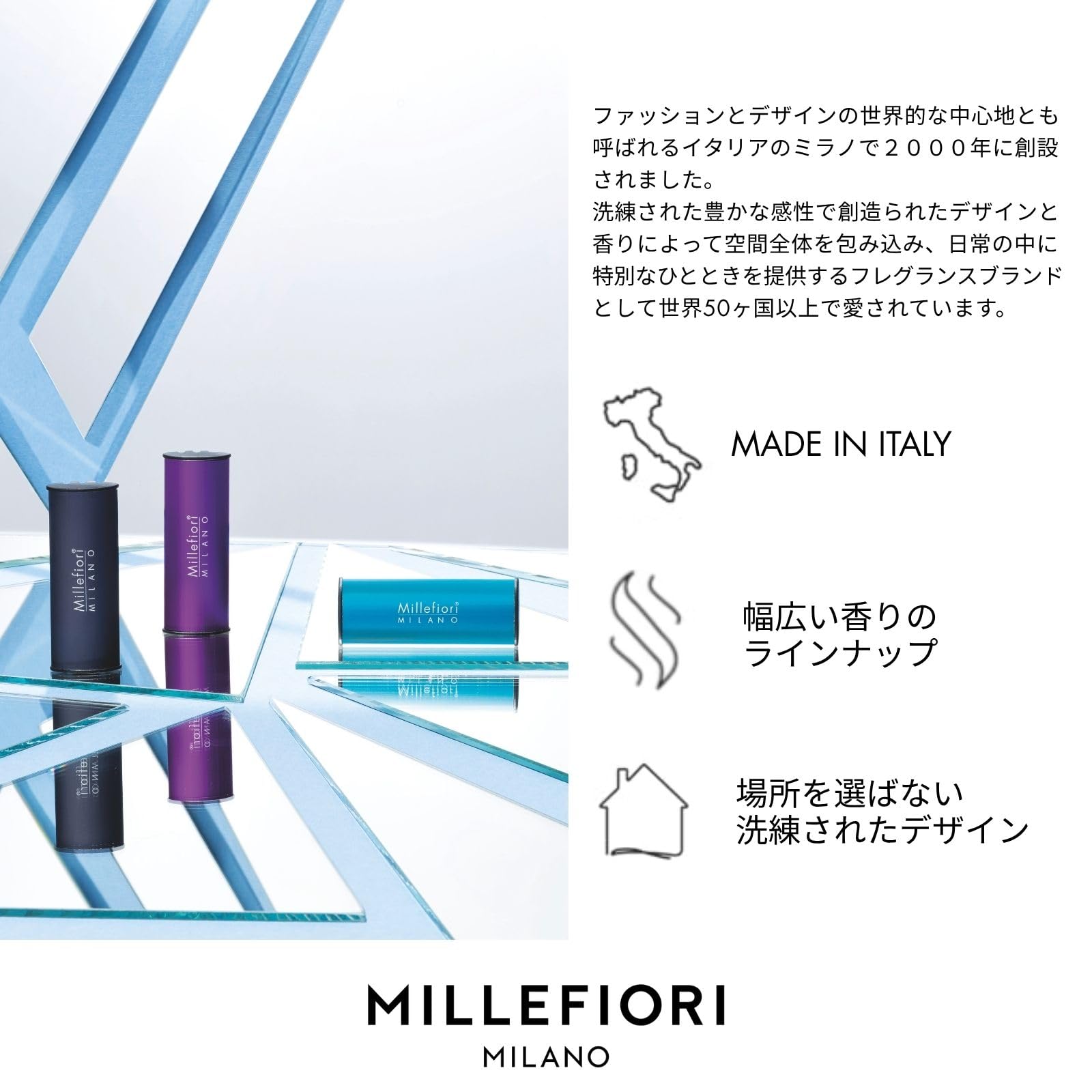 Amazon | MILLEFIORI カーディフューザー アイコン リフィル 約1か月