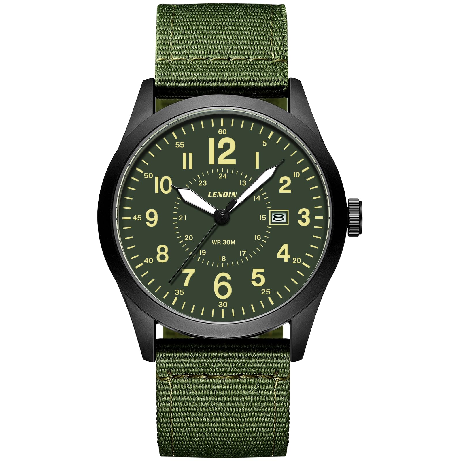 Uhren Herren Militär Analog Quarzuhr Wasserdichte Armbanduhr für Männer | mit Datum Sportuhr Nylon Band Taktische Uhr