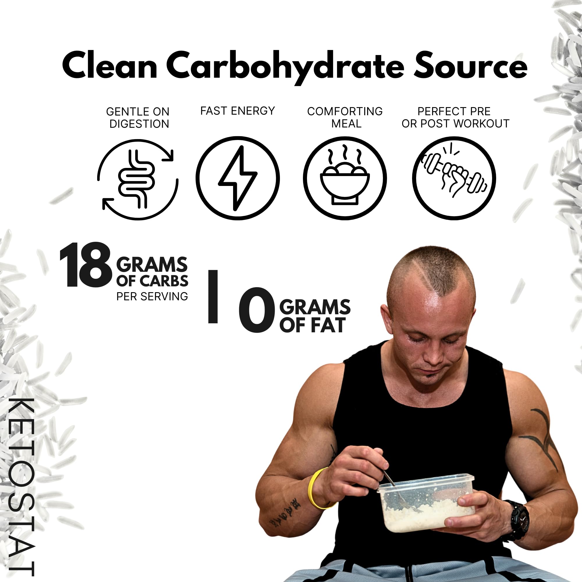 Rice Cream 3 LB Plain Jasmine White Rice Hot Rice Cereal Scoop Included - 48 oz Easily Digestable — view 3