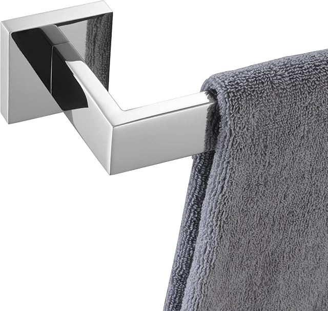 KOKOSIRI 16-Inch Hand Towel Rail, Bathroom Kitchen Towel Holder, Wall Mounted SUS304 Stainless Steel Towel Rack, Polished Chrome, B4003CH-L16