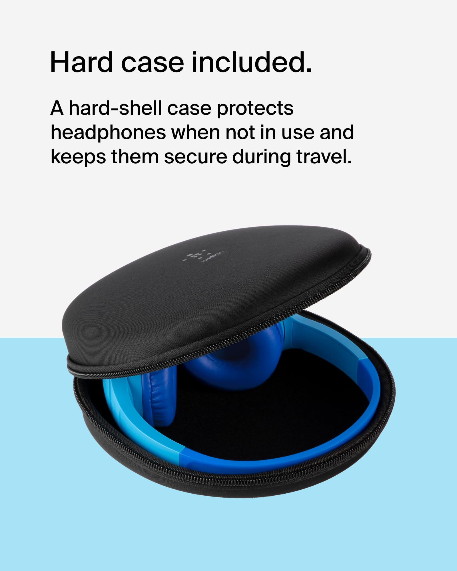 Belkin SoundForm Mini - Auriculares inalámbricos para niños con micrófono Integrado, 30 Horas de Tiempo de reproducción, calcomanías Divertidas y Funda, Auriculares sobre la Oreja para Aprendizaje en