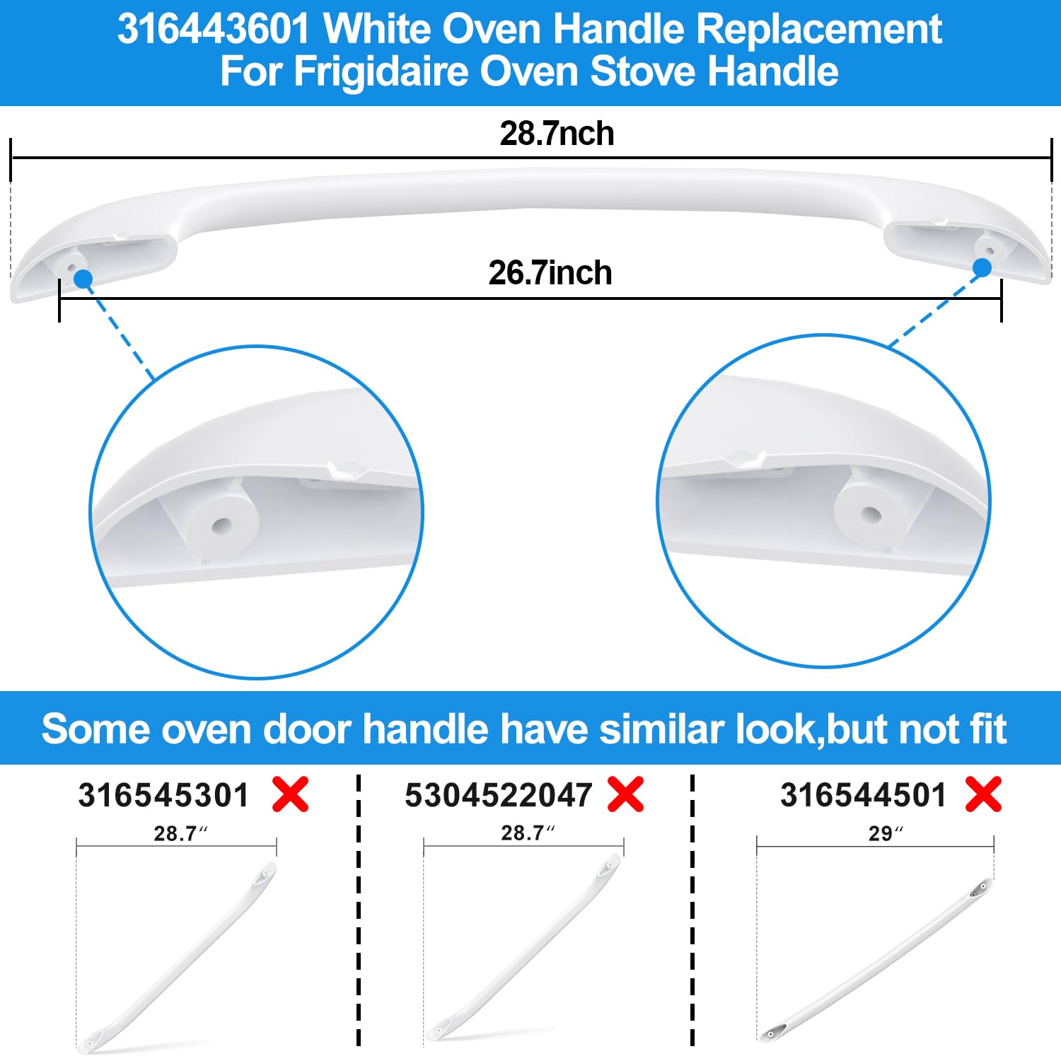316443601 Ofengriff-Ersatz für Kenmore Backofentürgriff Ersatz