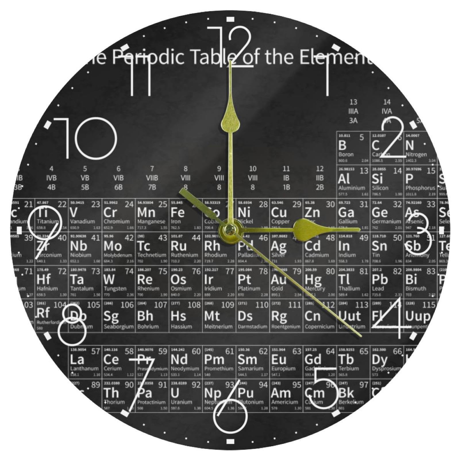 Horloge de 25,4 cm tableau périodique, cadeau idéal pour enseignant