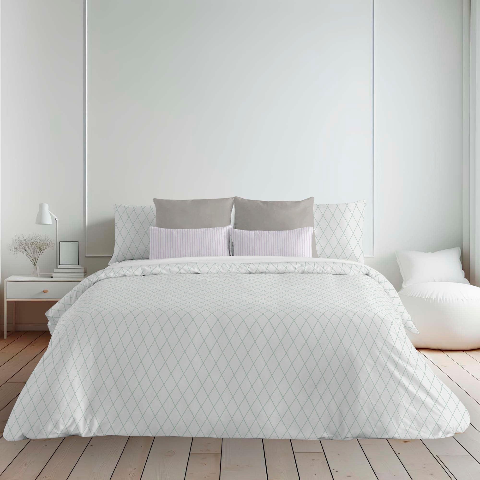 BELUM | Duvet Cover for Bed: 240 x 220 cm | Fabric: 100% Organic Cotton 175 Thread Count | Oeko-Tex Certified | Model: Blenheim