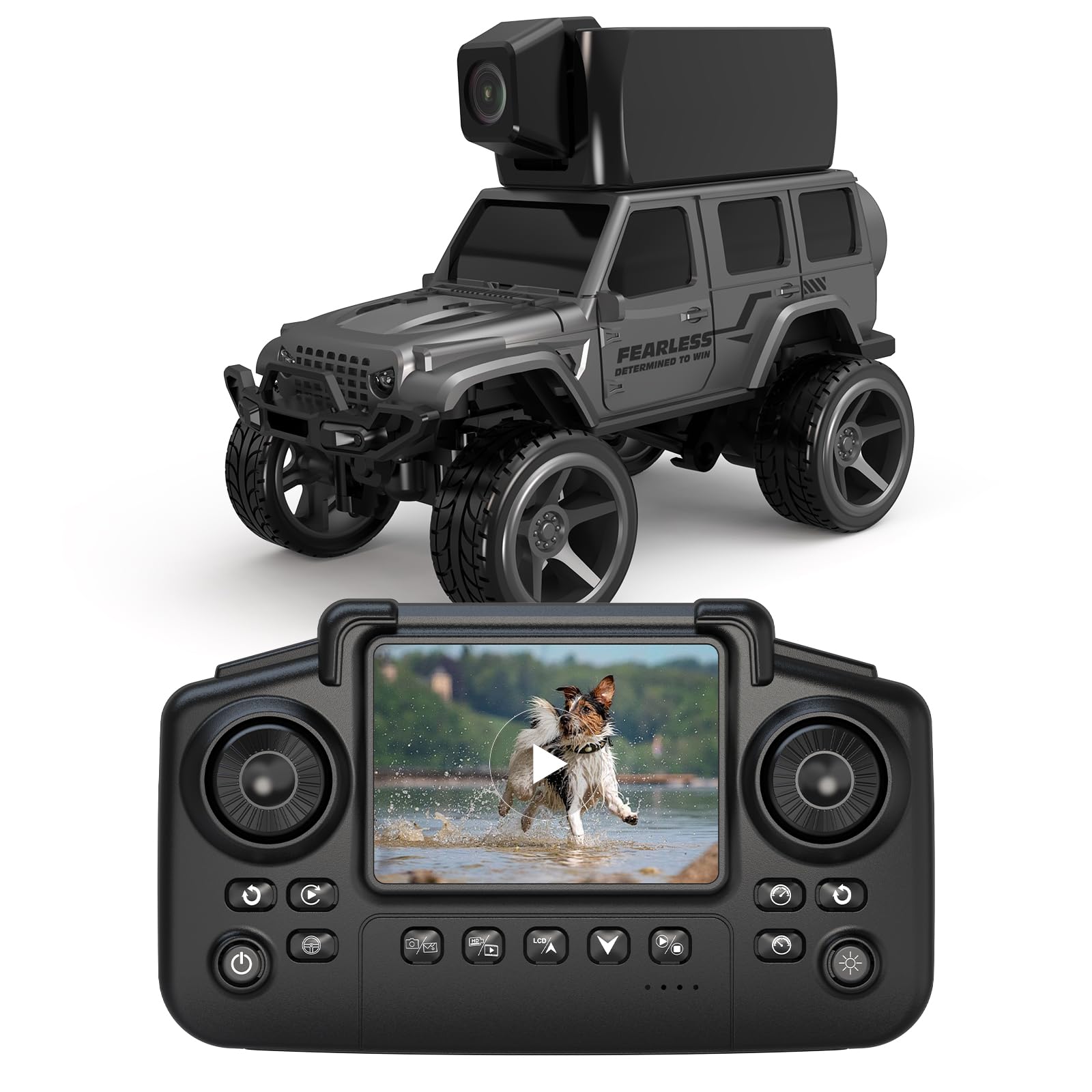 1:64 FPV Mini RC Car Toys with Magnetic 45° Camera for Kids Adults, Mini Remote Control Truck with LCD Screen, Live Video, App, 2 Speed, 2.4GHz Indoor Toy for Boys Girls 6 12 Years Old, Birthday