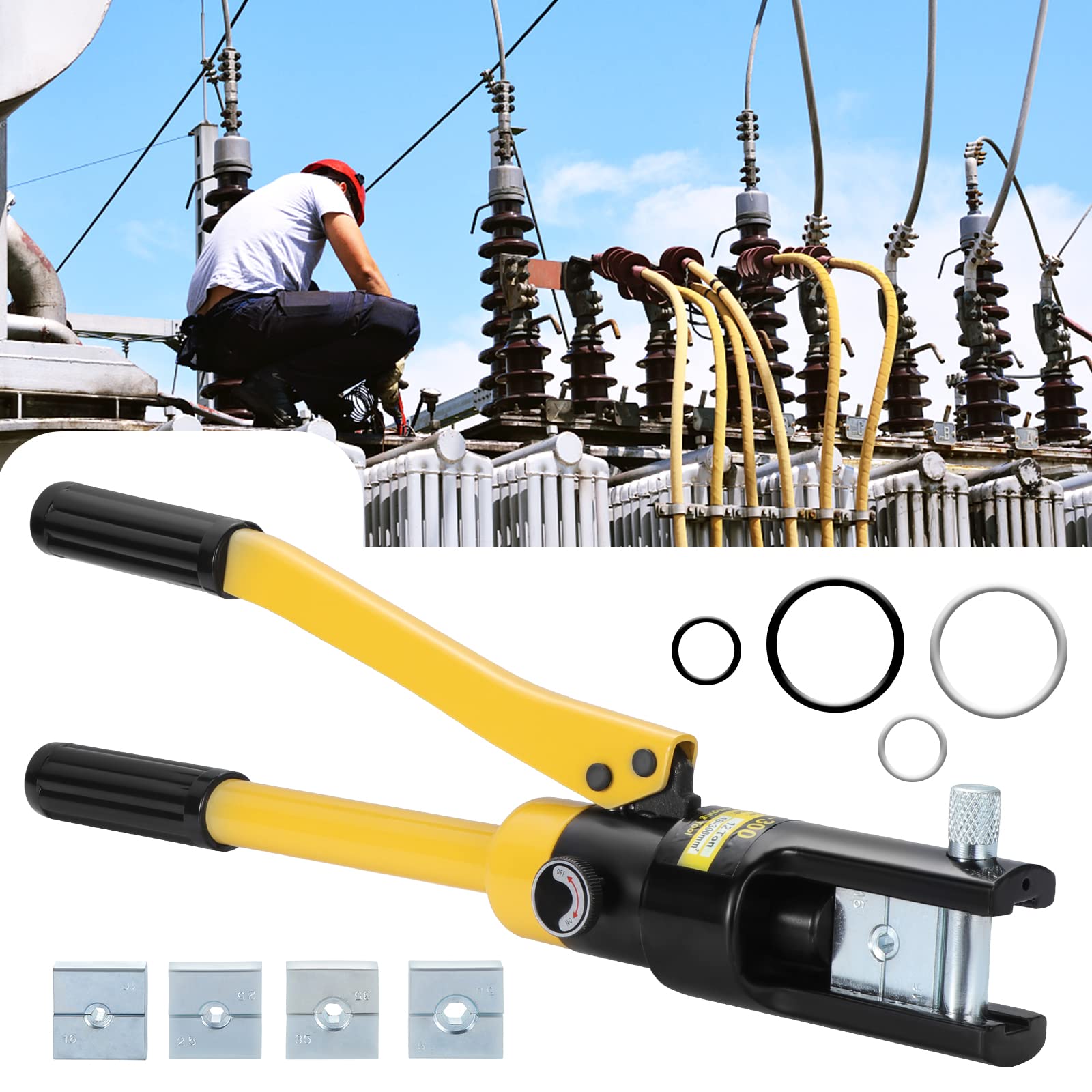 HSEAMALL Lo strumento di piegatura idraulico 13 16Tons muore, piegatore idraulico 8-300mm² del terminale dell'ansa del cavo della batteria elettrica
