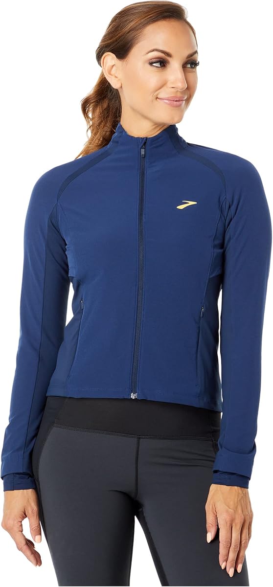 Chaqueta híbrida Brooks Fusion azul marino/azul Bolt LG (mujeres 12-14)