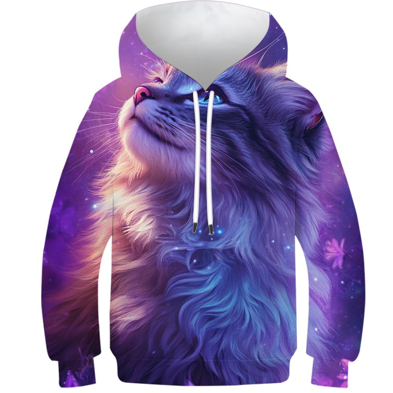 Sweat chat 3D ado sweat-shirt à capuche collège