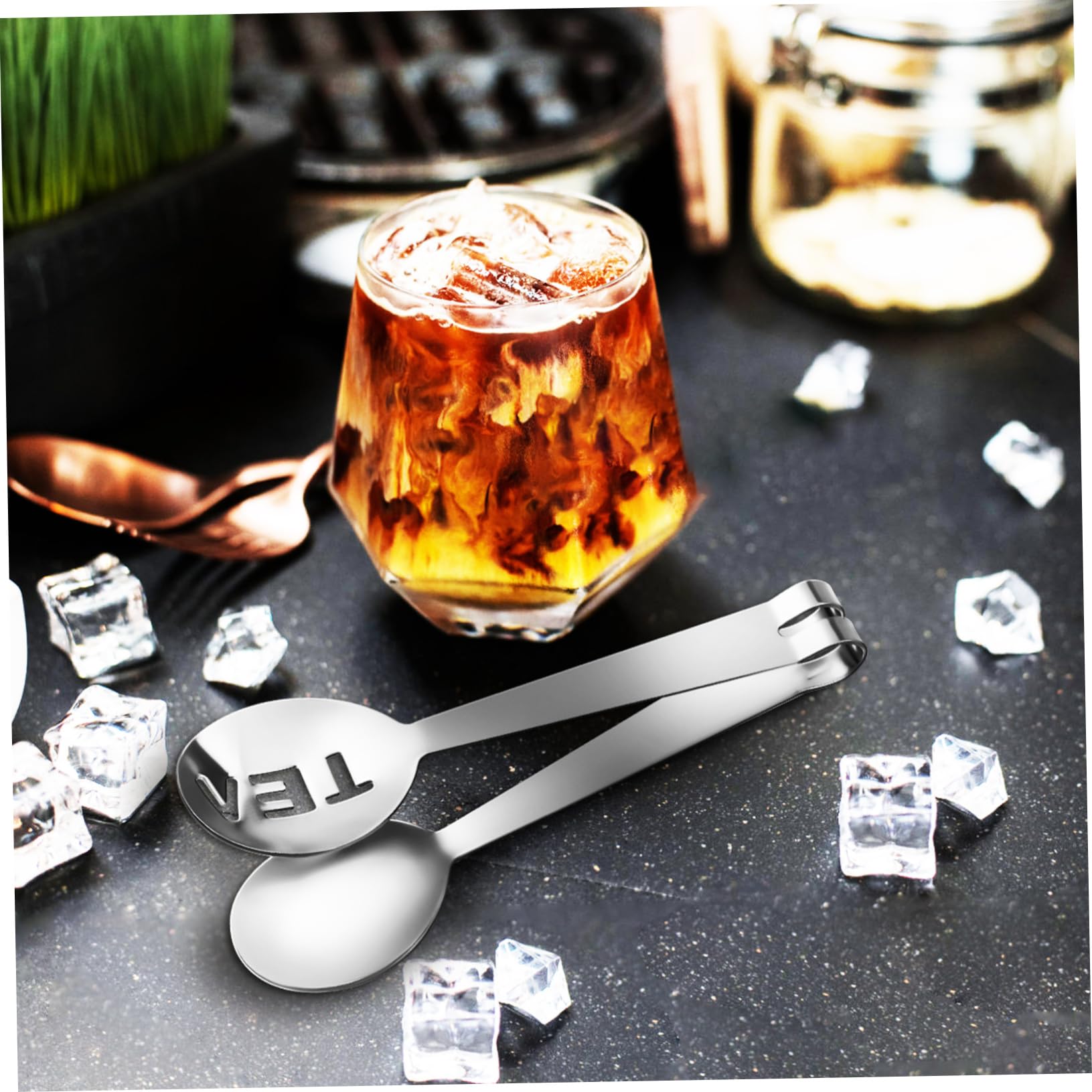 Cabilock 4 Juegos Soporte De Té De Acero Inoxidable Pinzas Dulces Ranurado Bolsas De Filtro De Té Reserva Vaso Dosificador Cesta Té Floreciente Porta De Café Infusores 6 Piezas * 4