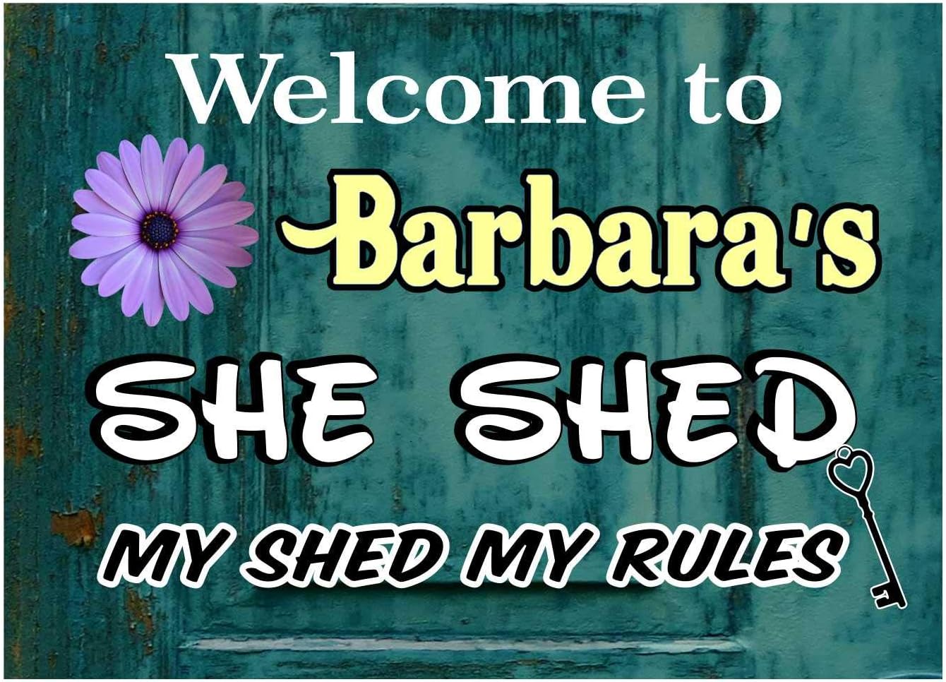 She Shed Sign Teal Personalized She She Sign add Name for Free (10x14 inch)