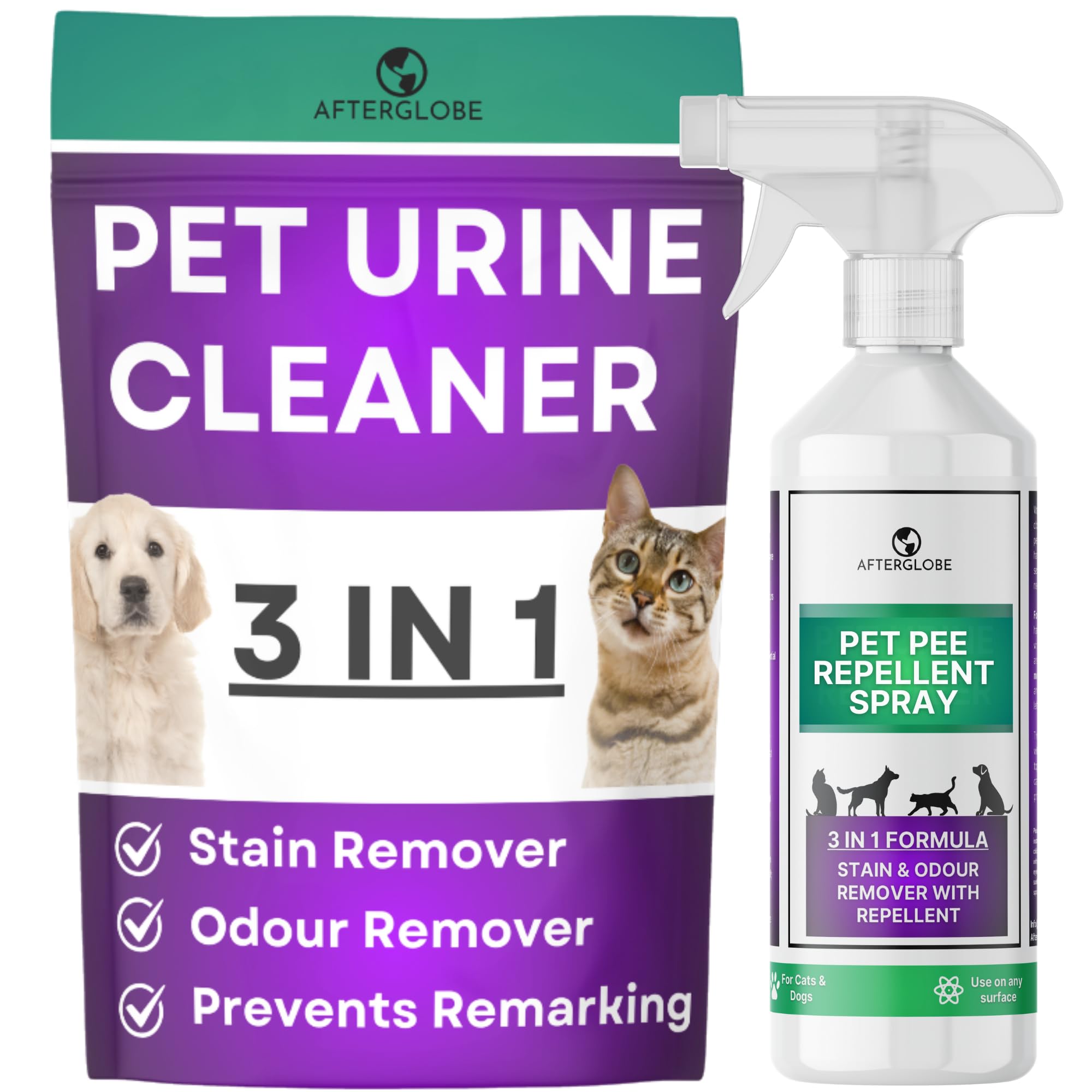 Pet Urine Cleaner & Odour Remover 500ml – Enzyme Stain Cleaner for Dogs & Cats, Carpets, Rugs, Sofas & Floors – Neutralises Pet Pee Smells & Helps Discourage Repeat Marking