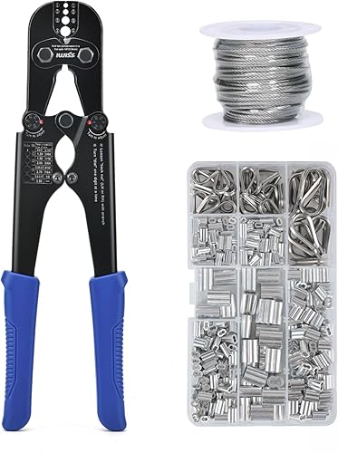 Miniatura 9 de IWISS Herramienta de prensado de cuerda de alambre para mangas ovaladas de aluminio mangas dobles manga de bucle de engarce de 364 pulgadas a 18