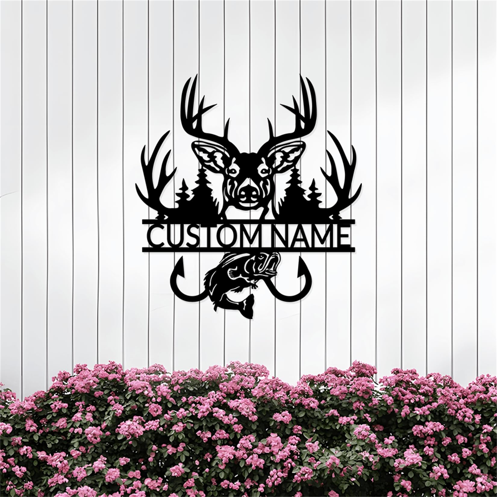 Riaeelvs Hunting Deer Fishing Metal Signs Customized,Personalized Hunting Metal Signs for Outdoors,Custom Hunter Name Signs,Ideal Home Decor Gifts for Family