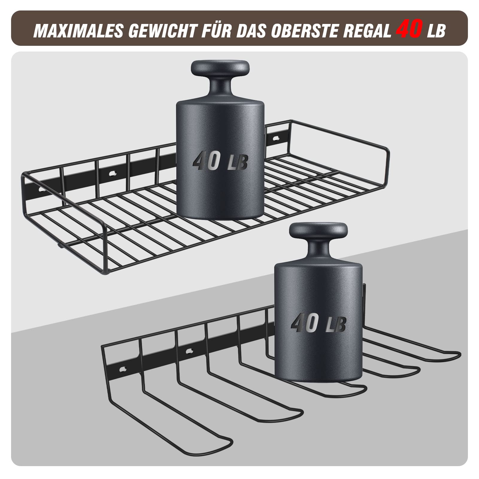 VCT Werkzeug-Organizer Für Die Wand – Stabiles Regal Für Elektrowerkzeuge Wie Bohrer, 18 Kg Tragkraft, Platzsparend