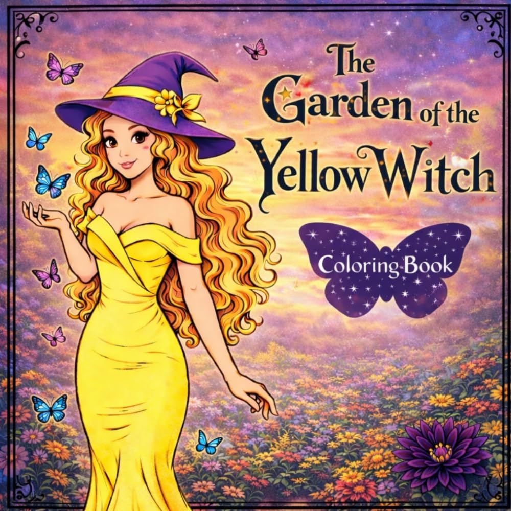Hexen Malbuch für Erwachsene: Der Garten der Gelben Hexe | Magisches Fantasy-Malbuch: Ein fantasievolles Malbuch über das Leben einer Hexe mit ... Jugendliche und Erwachsene zur Entspannung