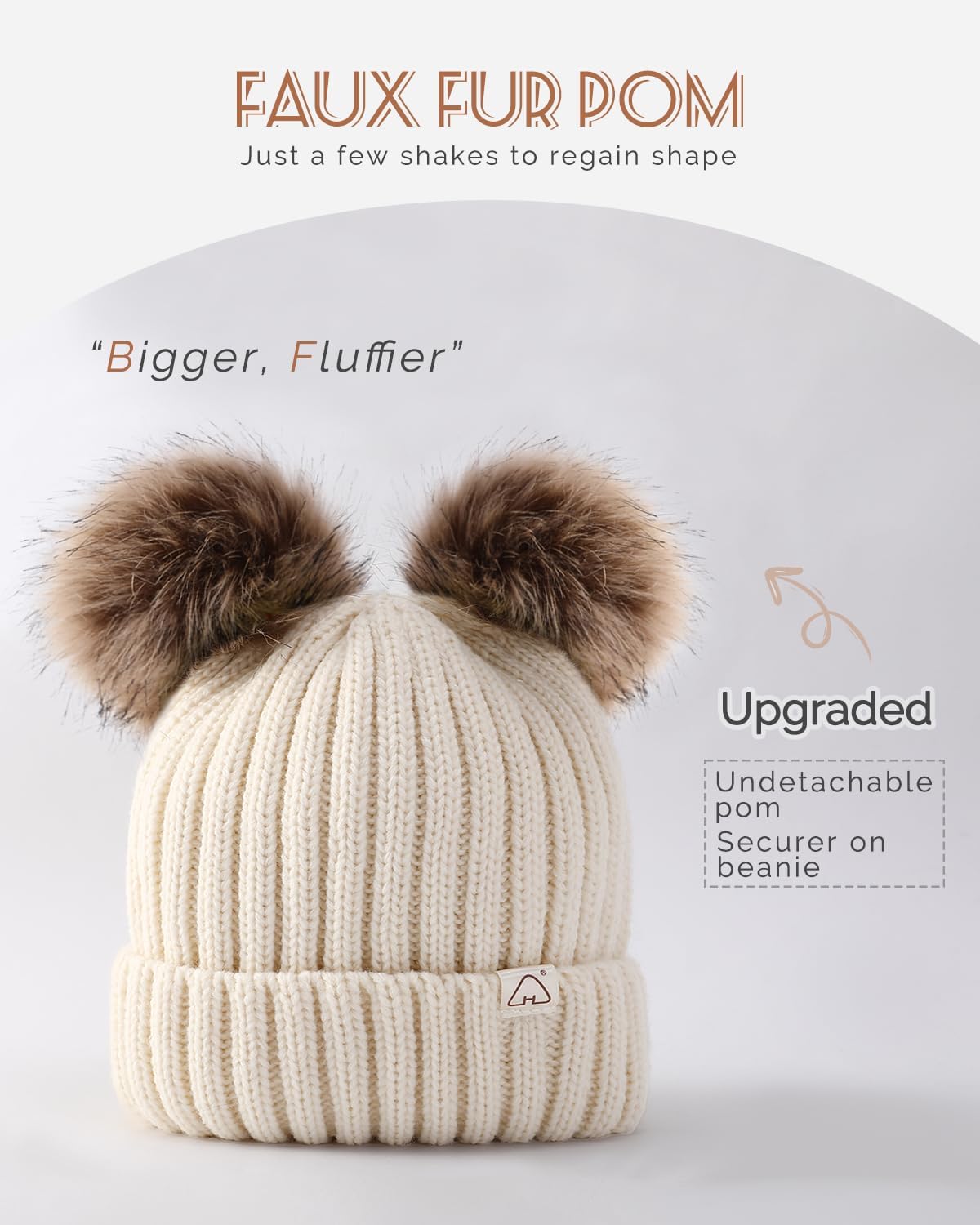 Hat Hut Winter Hats for Women Satin Lined Beanie Hats for Women Knit Ski Hat Winter Cap for Women Pom Pom Beanie image 4