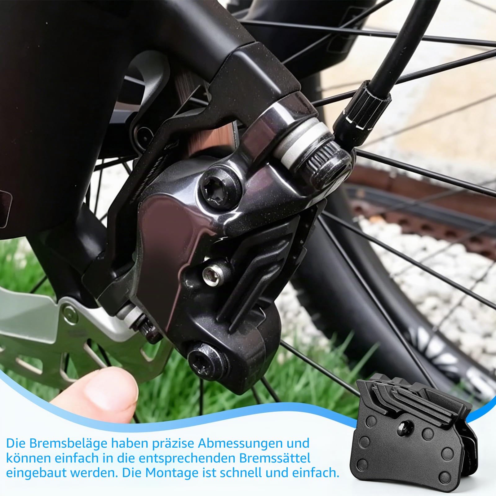 Bremsbeläge Fahrrad für Shimano Deore XT BR-M8120 - Resin Mit Kühlrippen für Shimano N03A / D03S / SLX Bremsbeläge 4 Kolben, Fahrrad Scheibenbremse für BR-MT420, Disc Brake Pads, Bremsklötze, 1 Paar