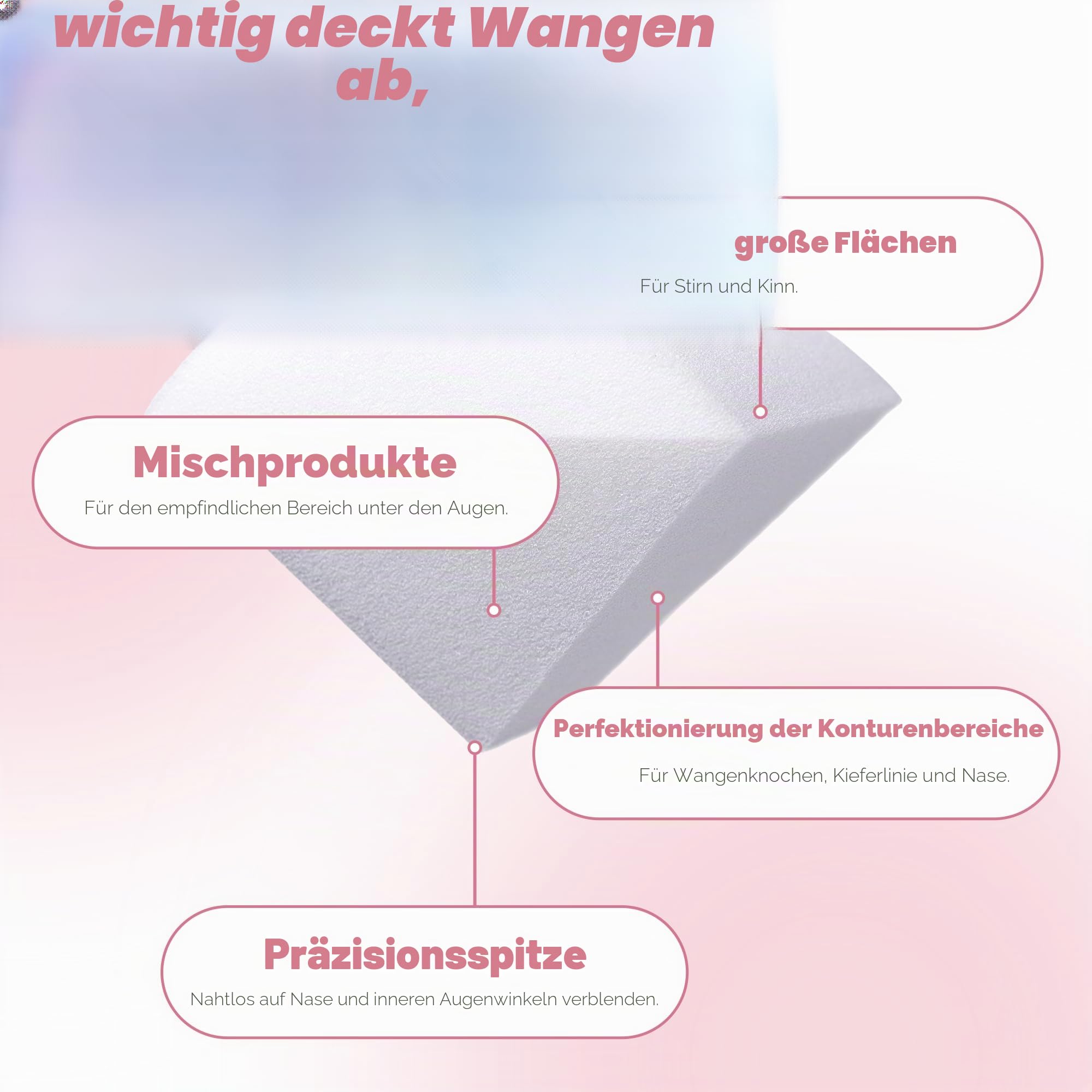 StansOut Make-up Blending Sponge Memory Foam Blender für Flüssigkeit, Creme & Puder Foundations, kein Wasser erforderlich, Airbrush-Finish, makellose Anwendung