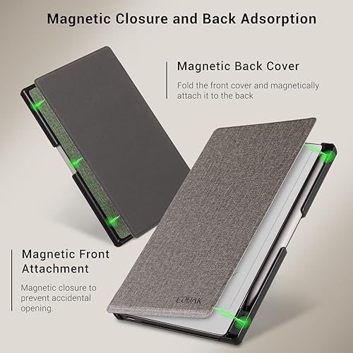Vista 18 de CoBak Funda para Remarkable Paper Pro Move de 7.3 pulgadas 2025, carcasa rígida protectora ligera con función de encendido y apagado automático