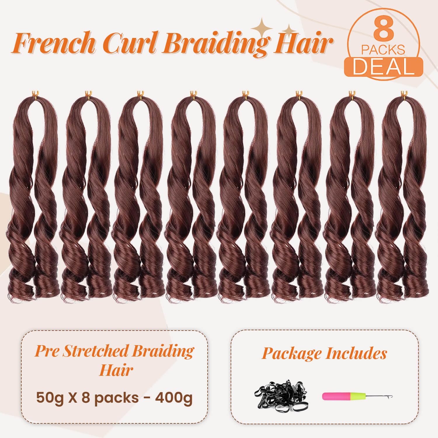 Flyroseing 8 Pcs Curly Braiding Hair - Image 4