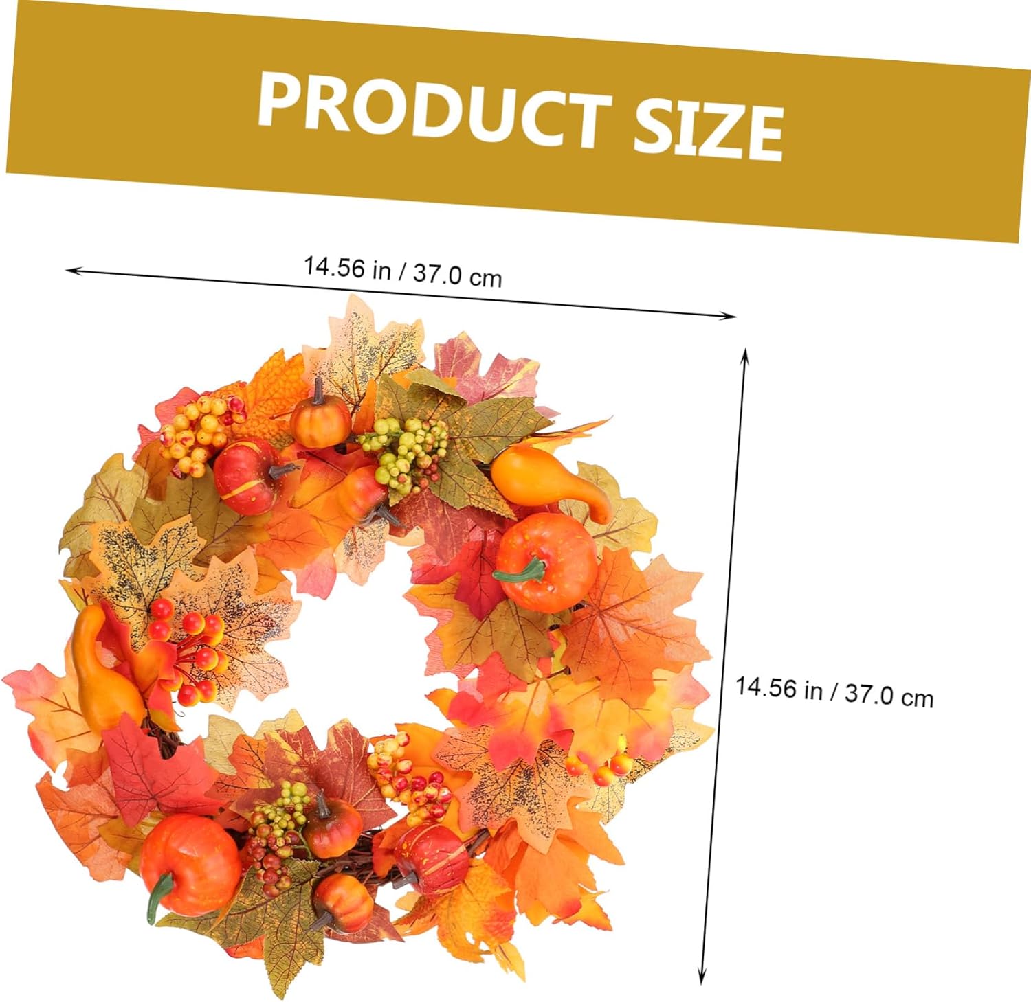 LIFKOME 5 pack Harvest Wreath with Simulated Berries Pumpkins and Maple Leaves Autumn Door Wall Hanging Decoration for Festive Tabletop Adornment and Seasonal Home Decor