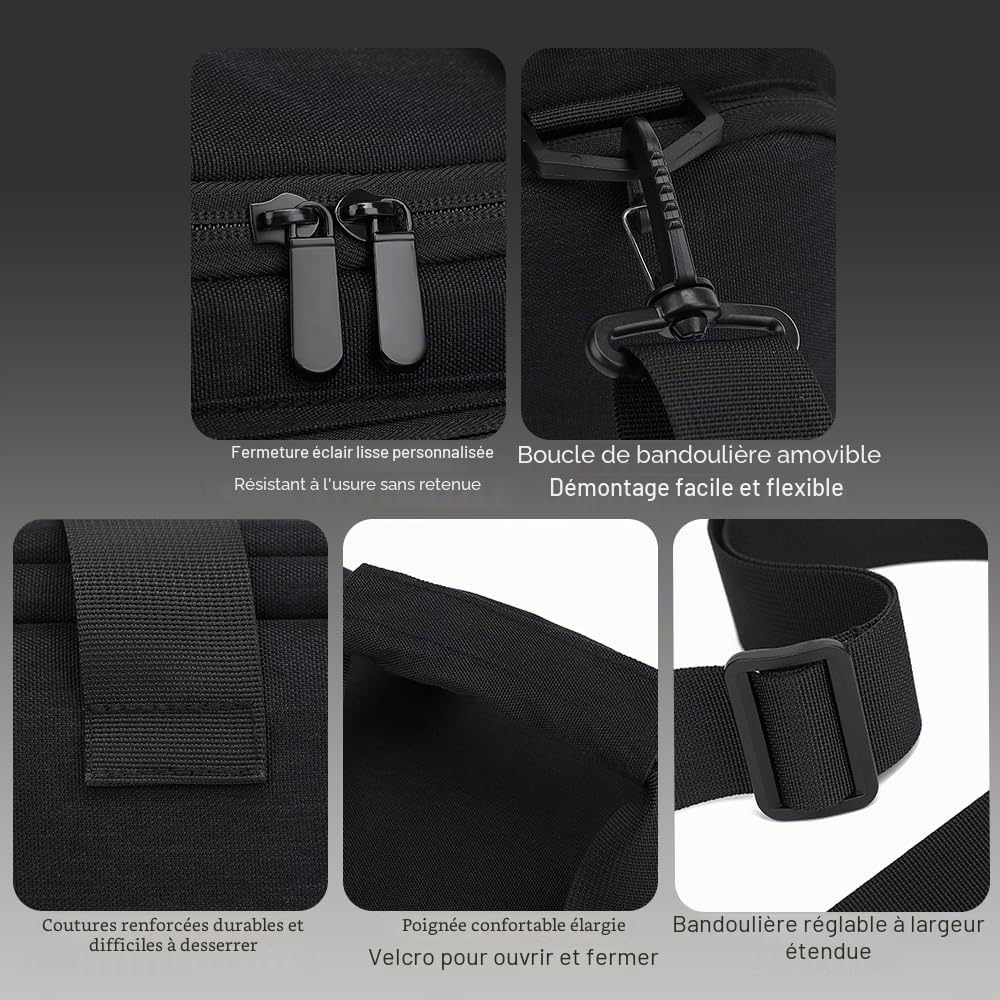 Andoer Sacoche pour appareil photo, sac à bandoulière pour appareil photo de voyage, sacoche pour appareil photo reflex imperméable et résistant aux chocs avec cloisons amovibles et bandoulière
