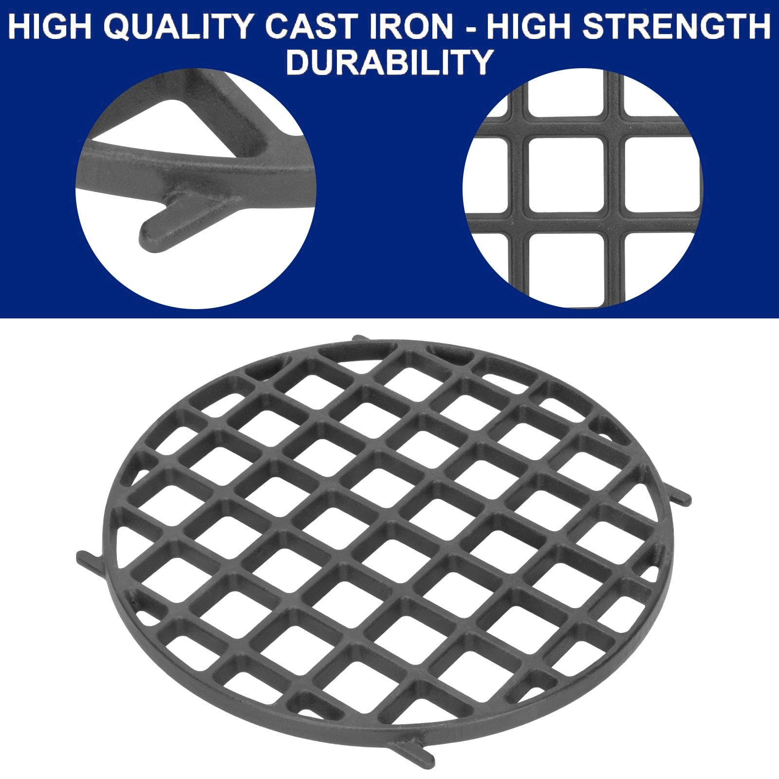 Grillrost Gusseisen Ø 30 cm Sear Grate für Enders Switch Grid, Monroe Pro,Boston,Chicago Gussroste Rost-in-Rost System Grillrost für Weber kugelgrill 57 cm holzkohlegrill Zubehör