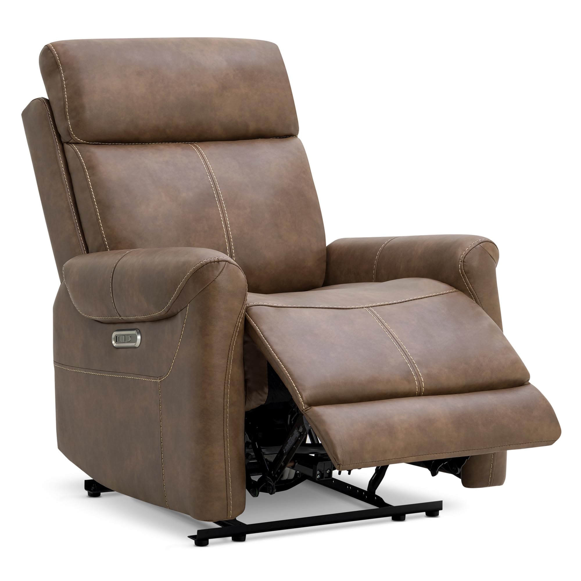 KISLOT Leather Recliner Chair for Adults Wall Hugger RV Recliner with USB Charging Ports Electric Power Reclining Sofa for Living Room Home Theater