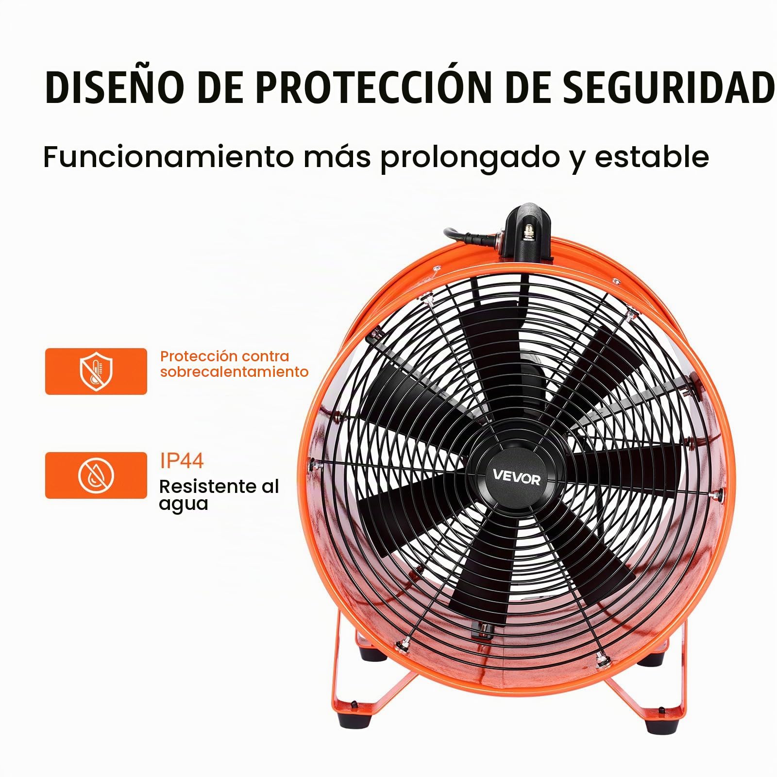 VEVOR Ventilador Extractor Industrial 900 W Extractor de Aire Conducto 406,4 mm Manguera de Extracción 10 m Volumen de Aire de 8792 m3/h Extractor de Aire 2 Engranajes para Extracción de Polvo y Humo