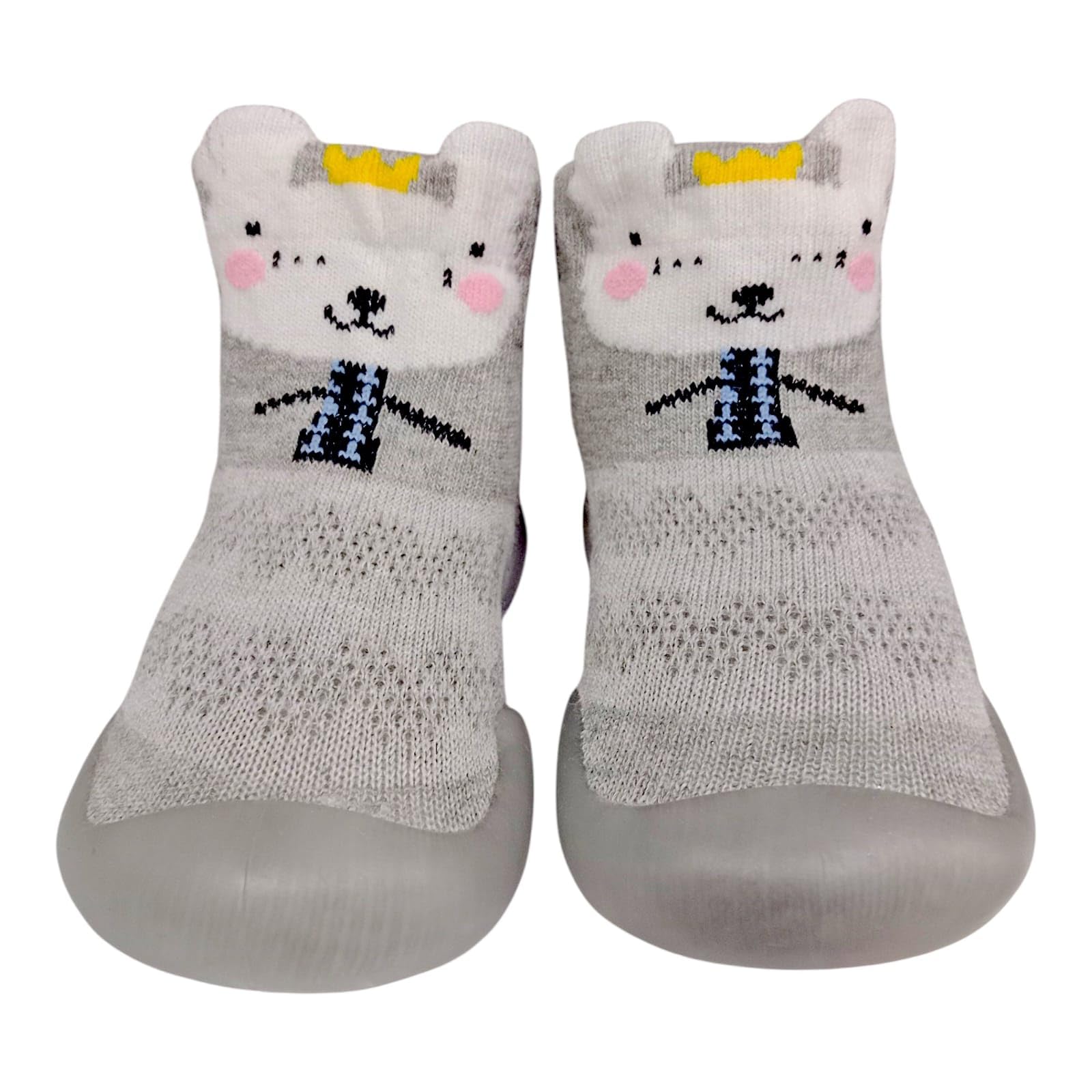 TVMM Baby Boys & Girls Anti-Skid Silicon Sole Rubber Socks Shoes/Booties For 9 to 24Months toddlers Sock Shoes with Non-Slip Sole, Animal Face Design,MULTI COLOUR available-image-28
