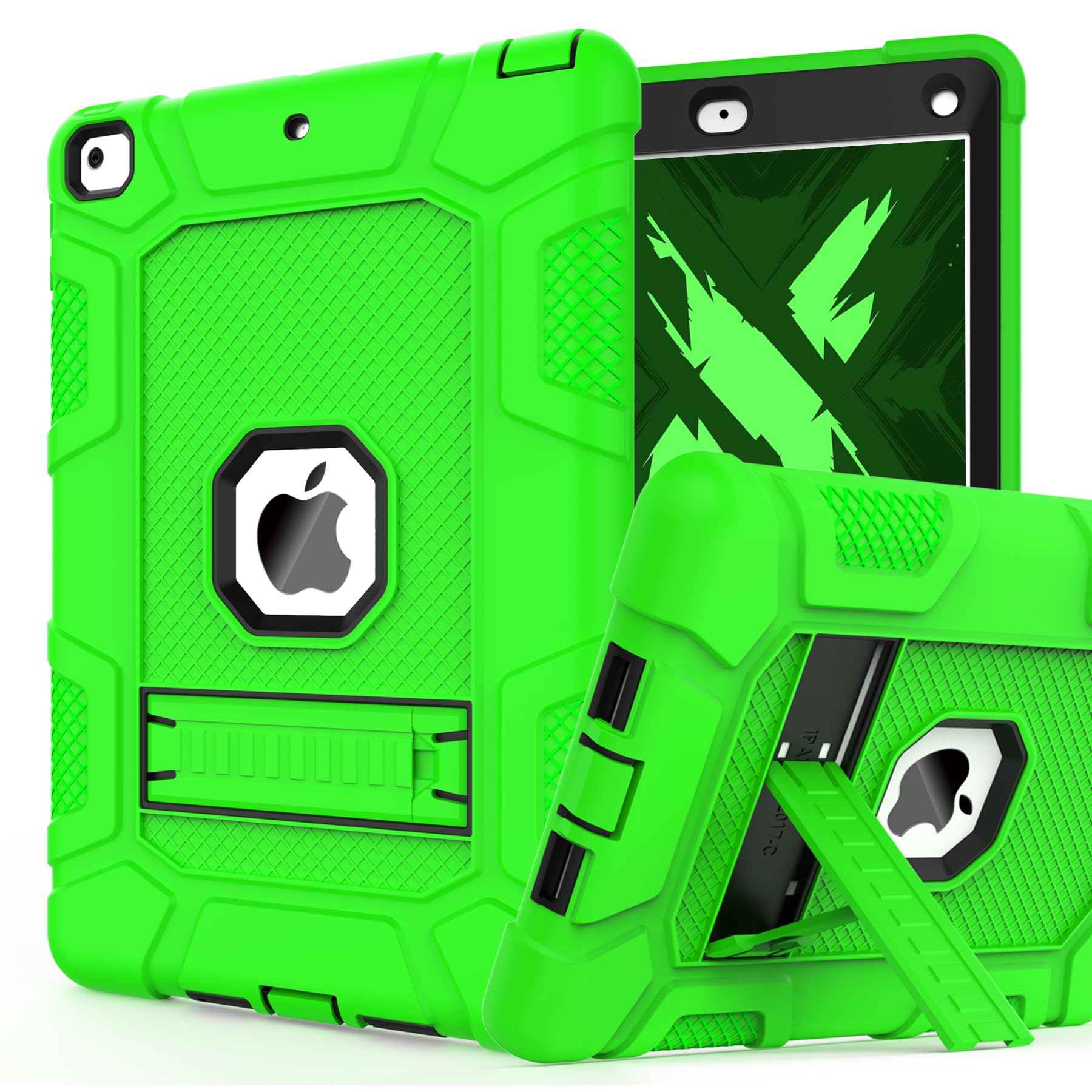 for iPad 6th/5th Generation Case, iPad Air 2 Case 9.7 Inch, [3-in-1] Heavy Duty Shockproof Rugged Protective Cover with Kickstand for A1893 A1954 A1822 A1823 A1566 A1567, Black — Amazon image 16