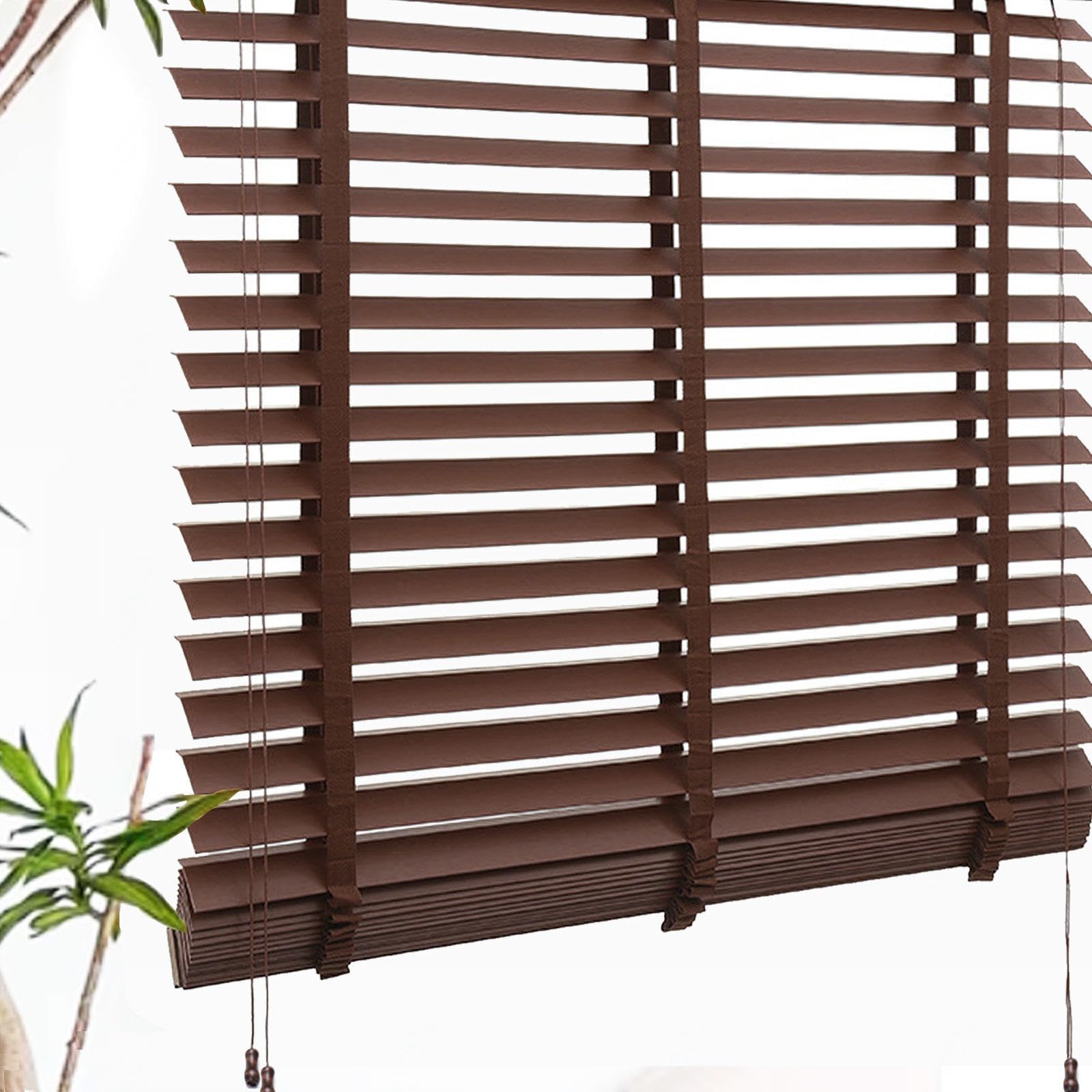 Solid Wooden Venetian blinds,Thermal blackout Window curtains,WxH-70x130cm(28x51in)