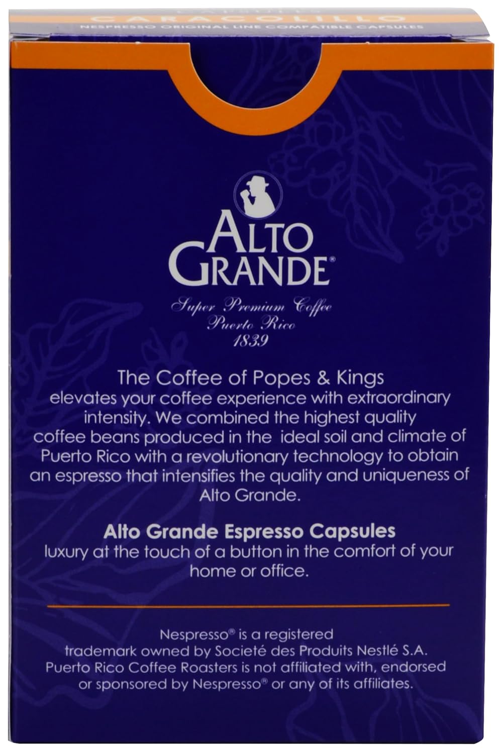 Alto Grande Caracolillo Coffee Capsules, 100% Arabica from Puerto Rico, 18 Count, Intensity 8, Single Serve Espresso Pods Compatible with Nespresso Original Line Machines (Not Vertuo) - Image 3