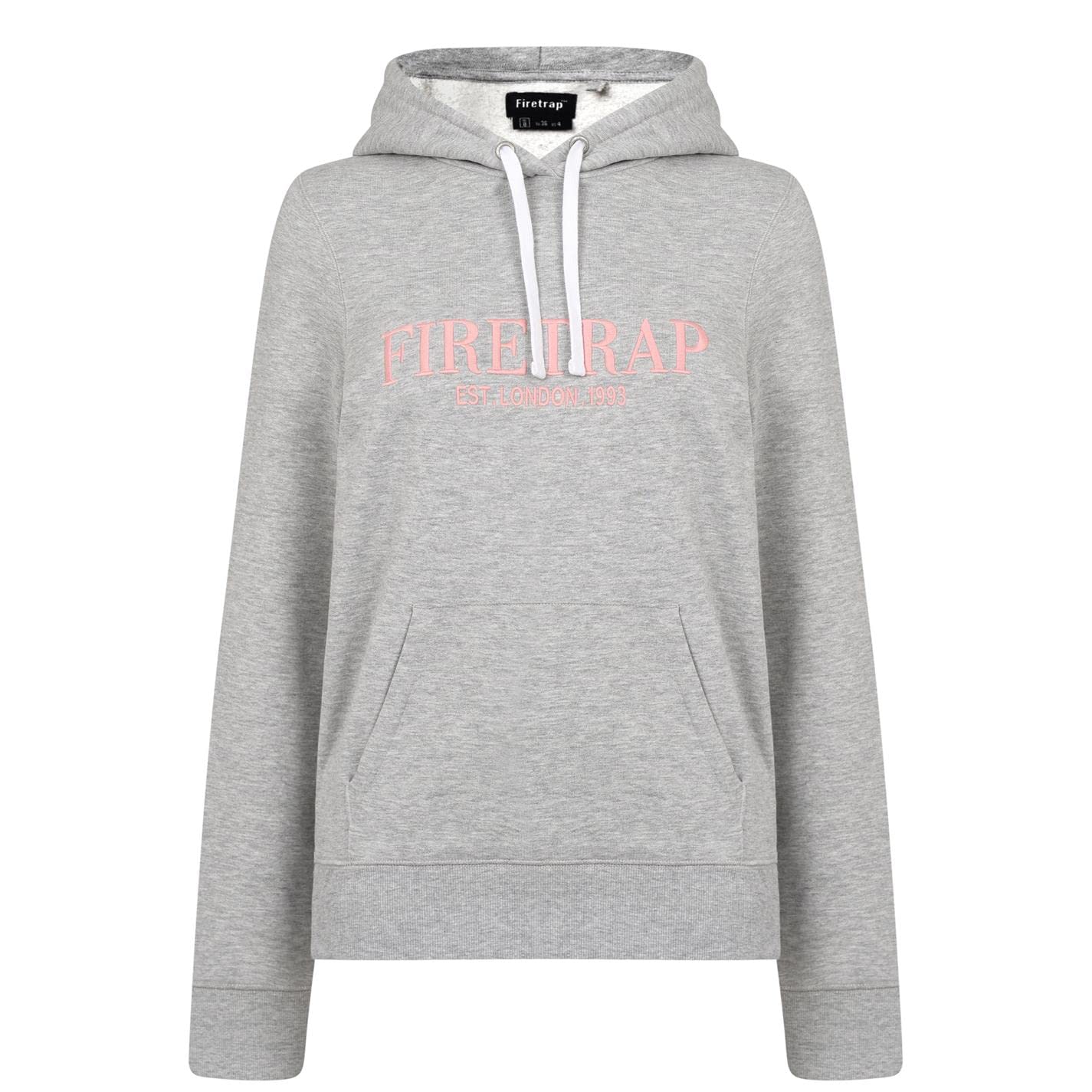 Firetrap Womens Large Logo OTH Hoodie Grey Marl 16 (XL)