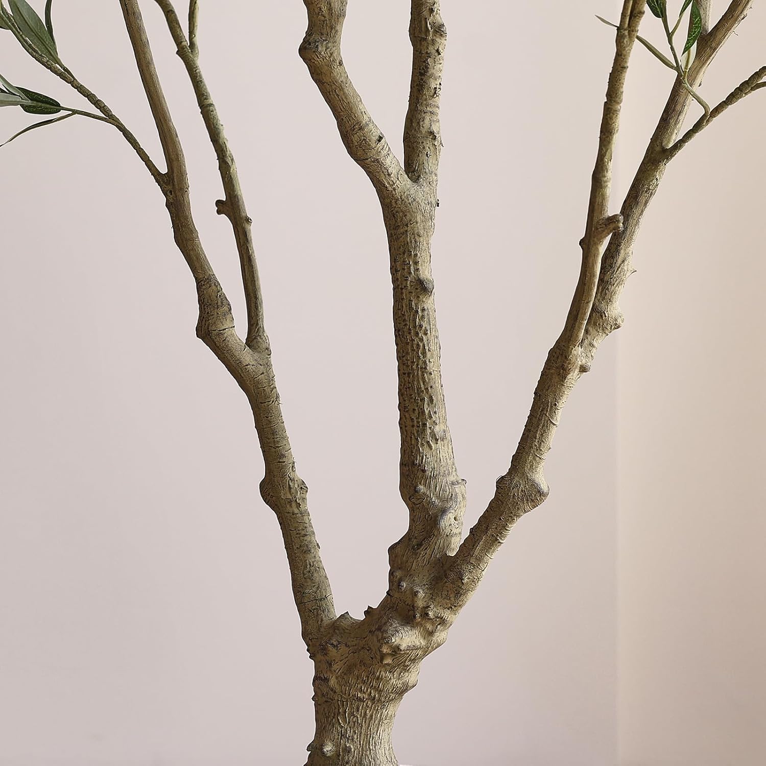 Olive Tree Artificial Indoor, 8FT Tall Faux Olive Tree with 11.5in White Cylinder Round Planter, Artificial Plants with Natural Wood Trunk and Lifelike Leaves for Home Office Decor - Image 8