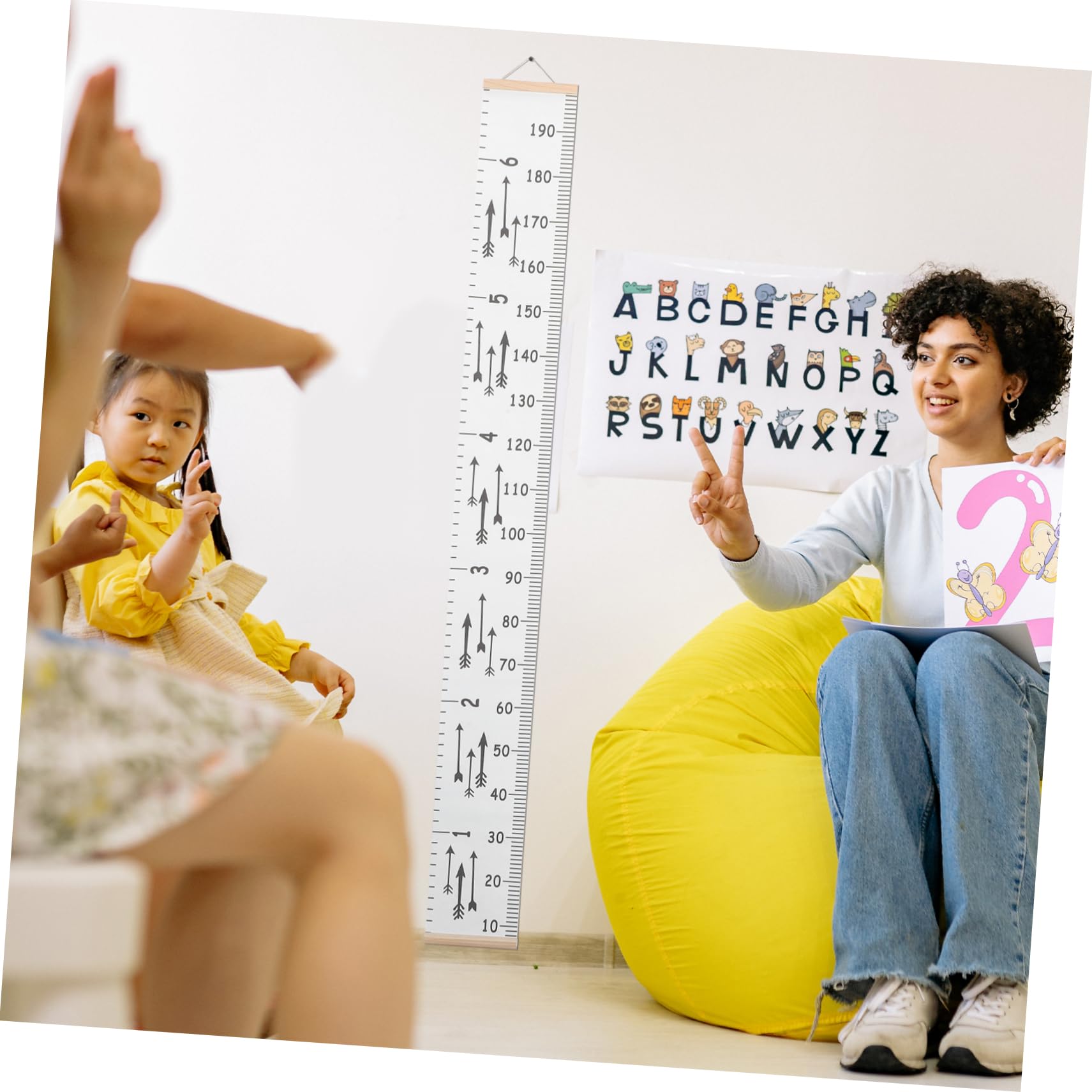 5 Piezas regla de altura tabla de altura para colgar en la pared gráfico de altura de crecimiento Decoración de pared con medidor de altura Regla de crecimiento para decoración. Cabilock