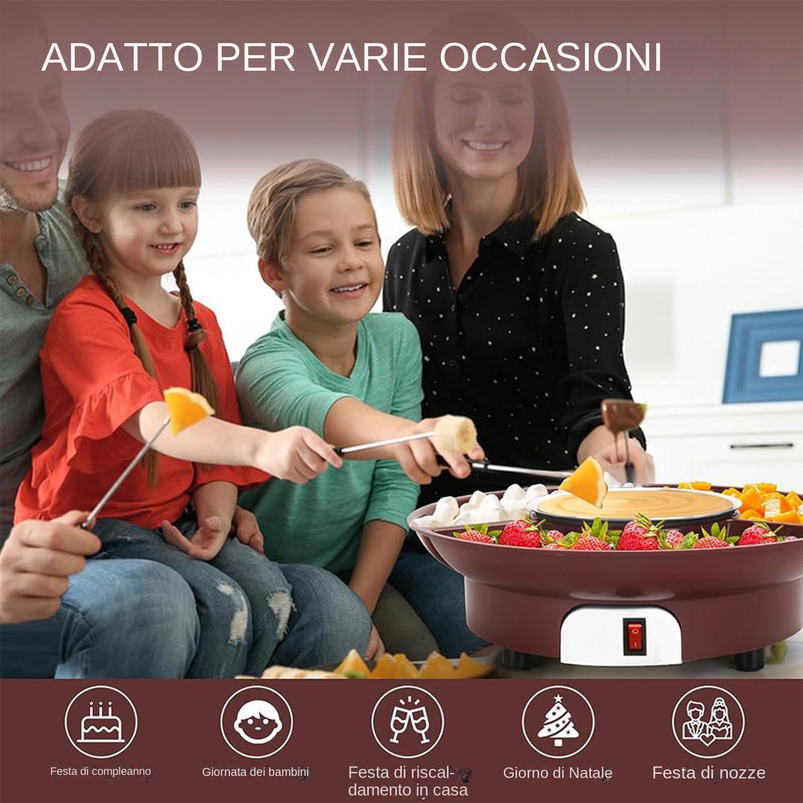 Generico Für Fondue - Sicherer Wärmer für Süßigkeiten und Cremes - Behälter zum Schmelzen von Süßigkeiten, ideal für Dessert Kaffee Milch Küche Party Camping Picknick
