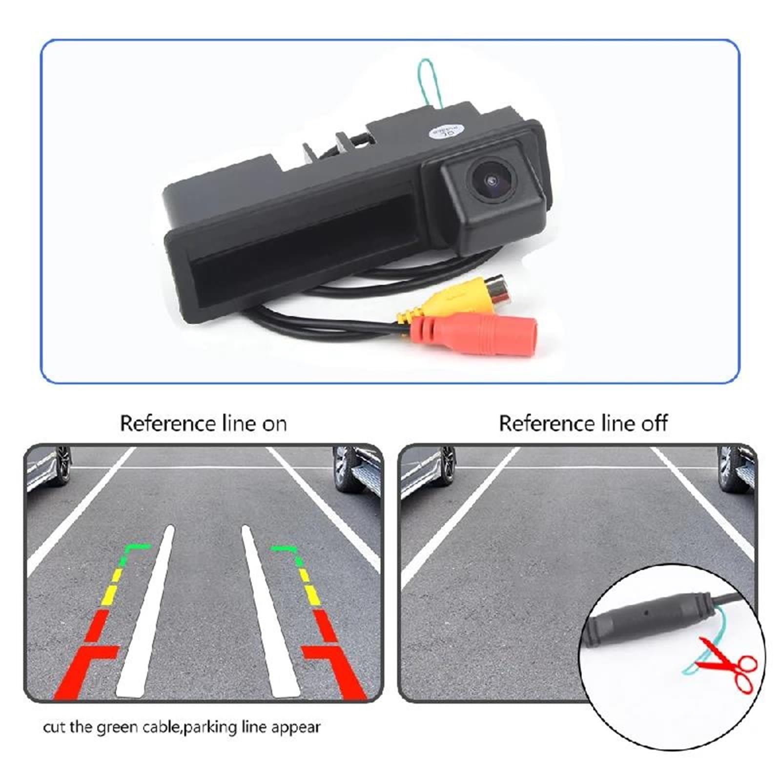 Cámara Respaldo Manija Maletero Inalámbrica con Cable Coche ABS Plástico para A3 A4 A6 A6L S5 Q7(Style 2)
