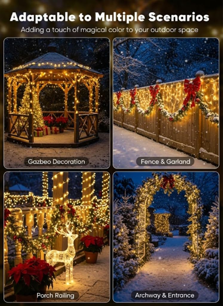 Solar Rope Lights Outdoor Waterproof 72FT 200LED Solar String Lights Christmas Decorations Outside for Garden Patio Yard Trees Path Fence IP65 Solar Powered Tube Fairy Lighting Multicolor