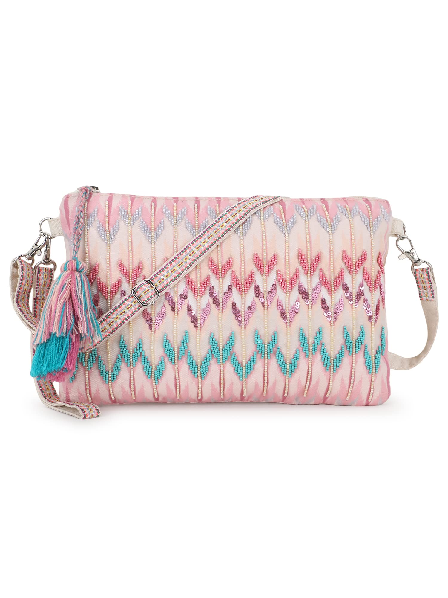 Ghoomar Polycotton Ikat Digital Printed Sling Bag-image-49