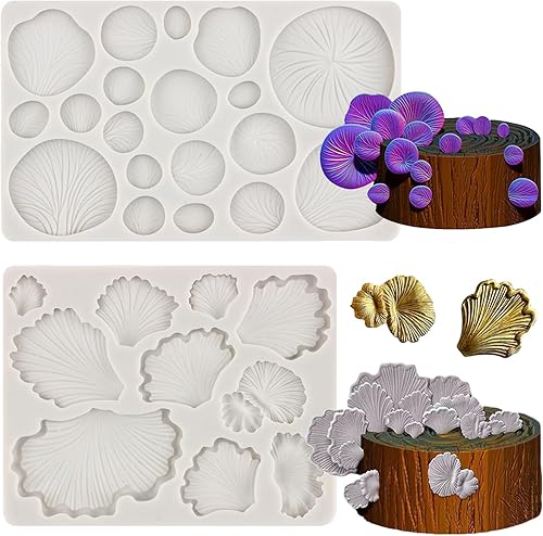Moldes de silicona para hongos y hongos para decoración de pasteles, moldes de silicona para dulces de ginkgo biloba, moldes de chocolate para