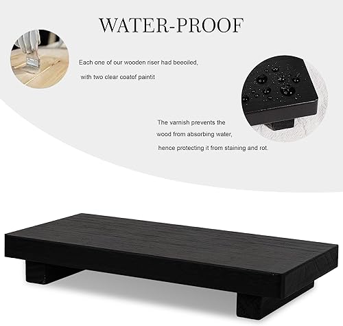 Vista 71 de zoocatia Bandeja de madera pequeña, soporte de pedestal para decoración de baño, decoración de baño, elevador de madera decorativo para cocina