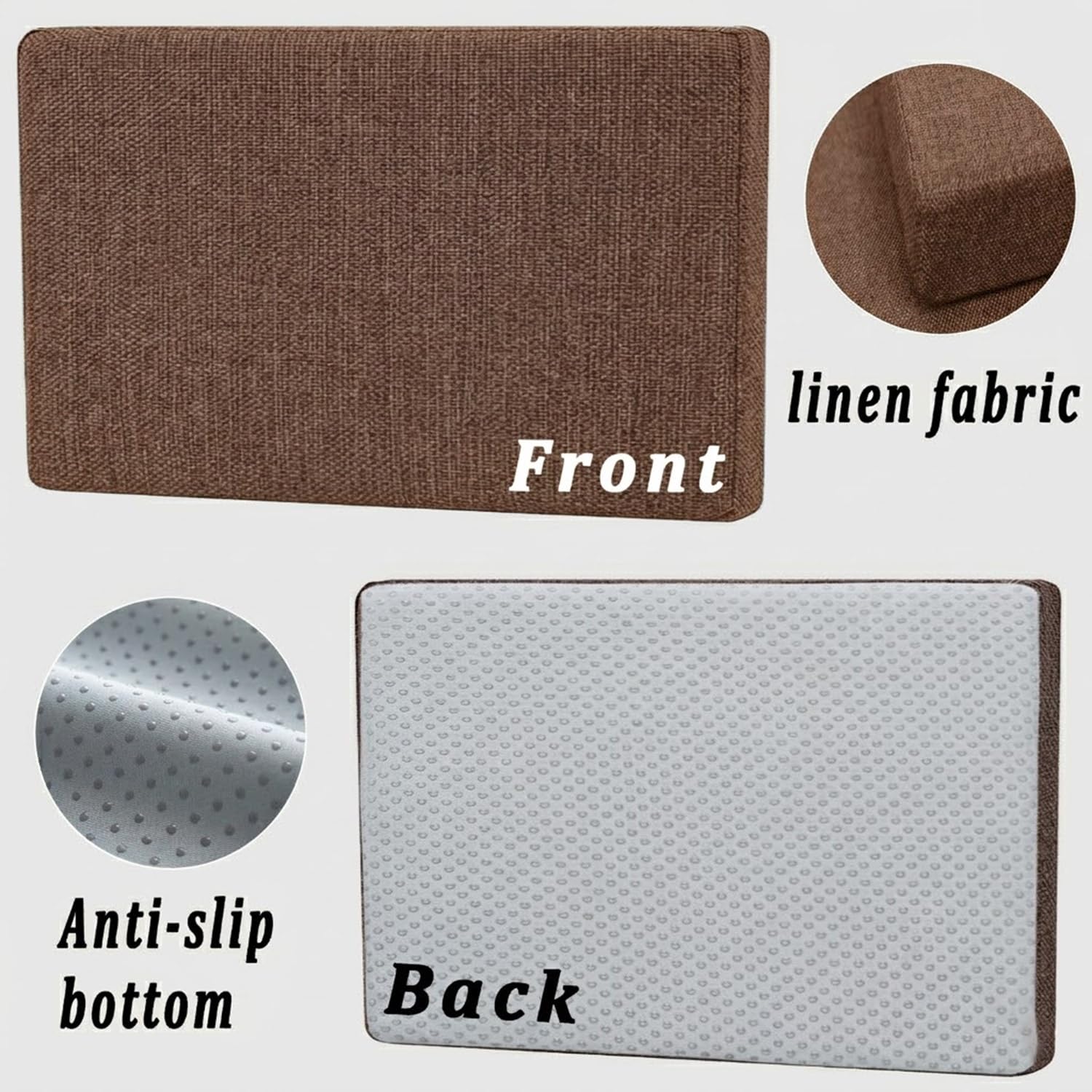 Générique Housse De Coussin Palette Faux Lin Assise Dossier avec Fermeture Éclair Et Fond Antidérapant pour Canapé Jardin Extérieur Taille Personnalisable Housse Uniquement(Gris,Seat 80x120cm)