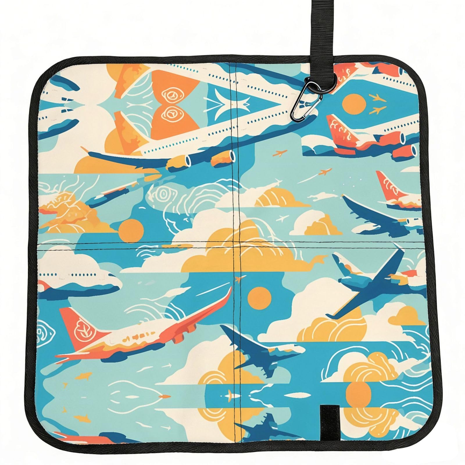 WZYCWB Color airplane Foldable Seating Cushion with Carabiner - Stadium Mat for Camping, Hiking and Outdoor Activities