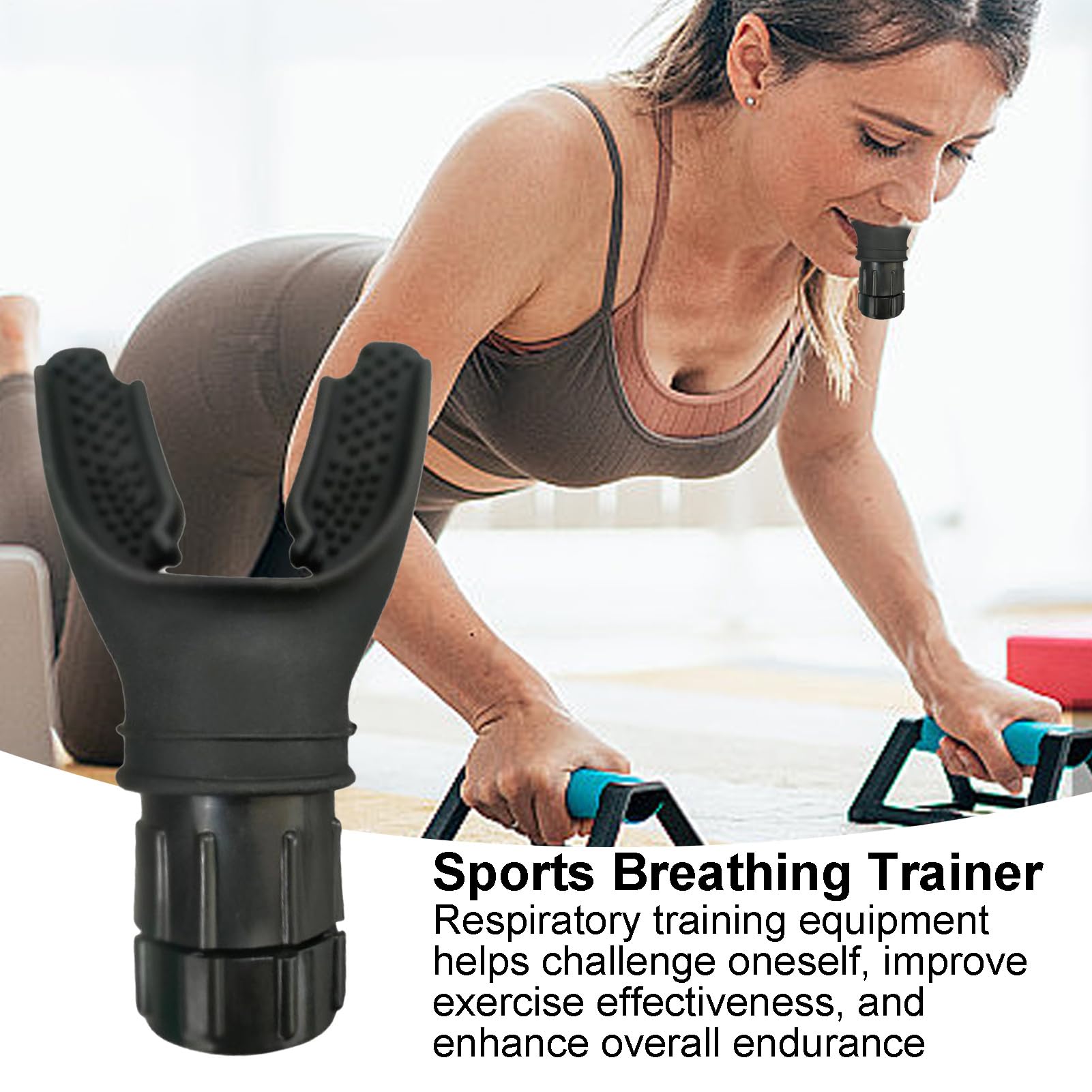 Entrenador De Respiración Deportiva - Dispositivo De Entrenamiento De Respiración | Herramienta De Entrenamiento Pulmonar Portátil | ABS De Silicona, Entrenador De Respiraciones De Flujo De Oxígeno, R