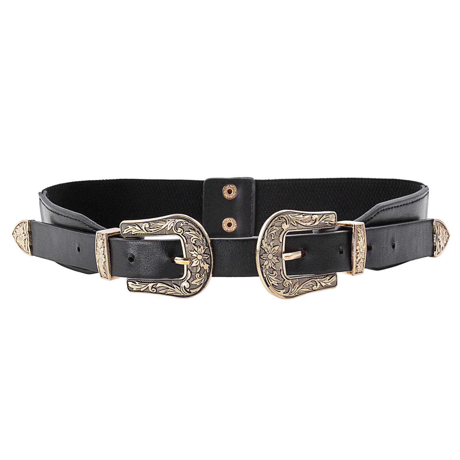 Womens Vintage Waistbelt Western Leather Belt Metal Buckle  display picture 3