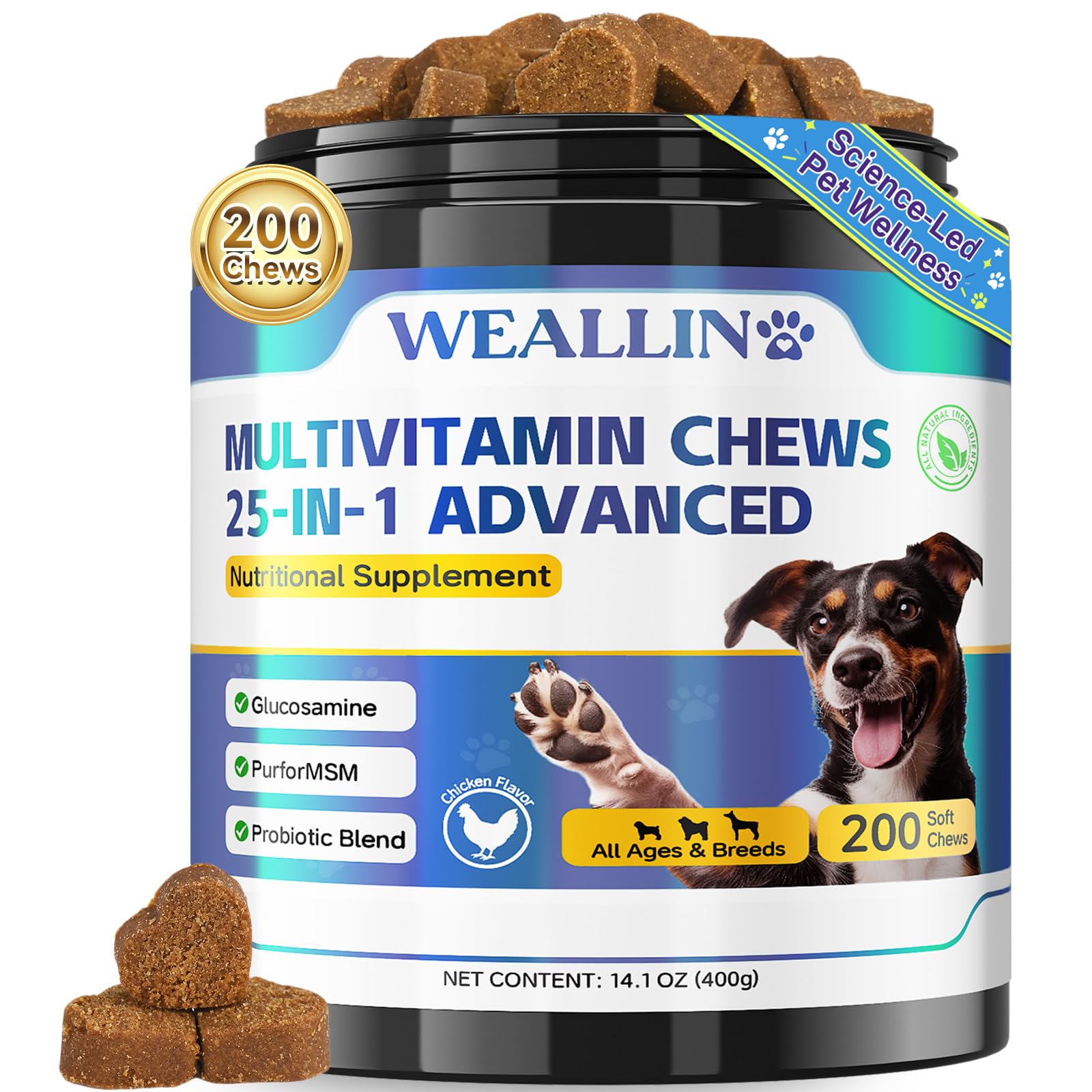 WEALLIN Dog Vitamins 25-In-1 Multivitamin